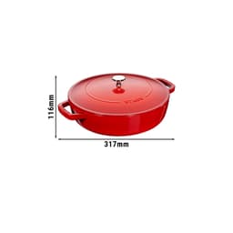 STAUB | BRAISERS - Bräter mit Chistera Drop-Structure - 240mm - Gusseisen - Kirsch-Rot