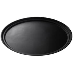 (6 Stück) CAMBRO | CAMTREAD® - Fiberglas Tablett - oval - 735x600mm - niedriges Profil - Schwarz