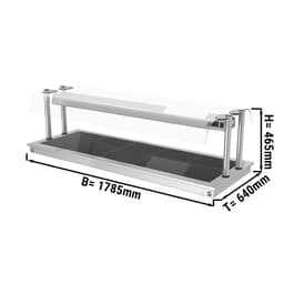 Einbau Warmhalteplatte - 1,8m - 5x GN 1/1 - mit Glas-Hustenschutz