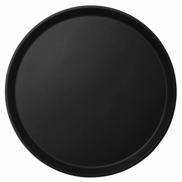 (12 Stück) CAMBRO | CAMTREAD® - Fiberglas Tablett - rund - ø 405mm - hohes Profil - Schwarz