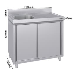 Spülschrank ECO - 1200x700mm - mit 1 Becken links