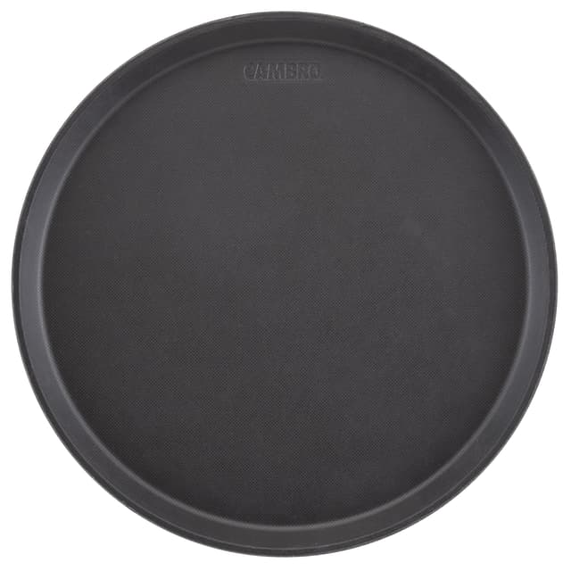 (12 Stück) CAMBRO | CAMTREAD® - Fiberglas Tablett - rund - ø 280mm - hohes Profil - Schwarz