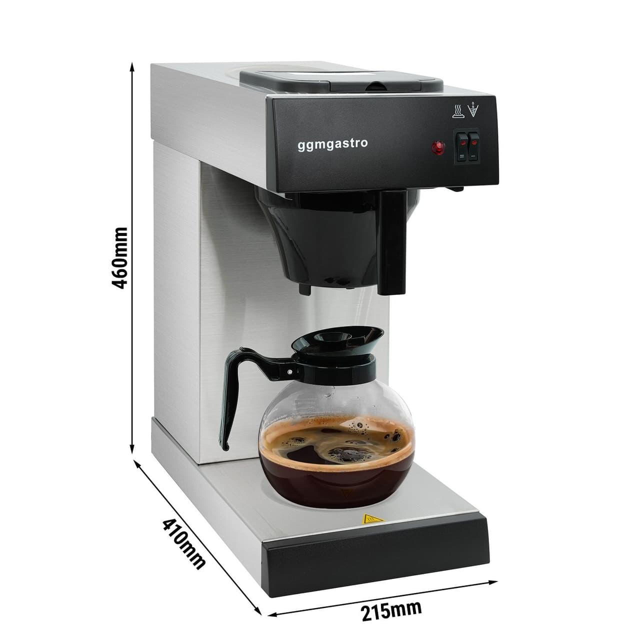 Filterkaffeemaschine - 1,7 Liter - 2 kW - mit 2 Warmhalteplatten - inkl. Glaskanne