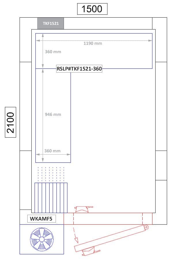 Regalset Aluminium (Eloxiert) - L-Form - Bautiefe: 360mm