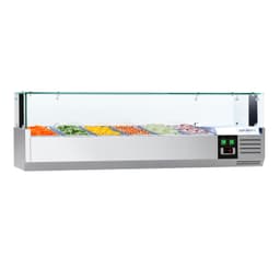 Kühlaufsatzvitrine PREMIUM mit LED-Licht - 1400x335mm - 6x GN 1/4