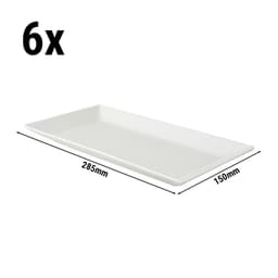 (6 Stück) WHITE DELIGHT - Platte - 285x150mm- Weiß