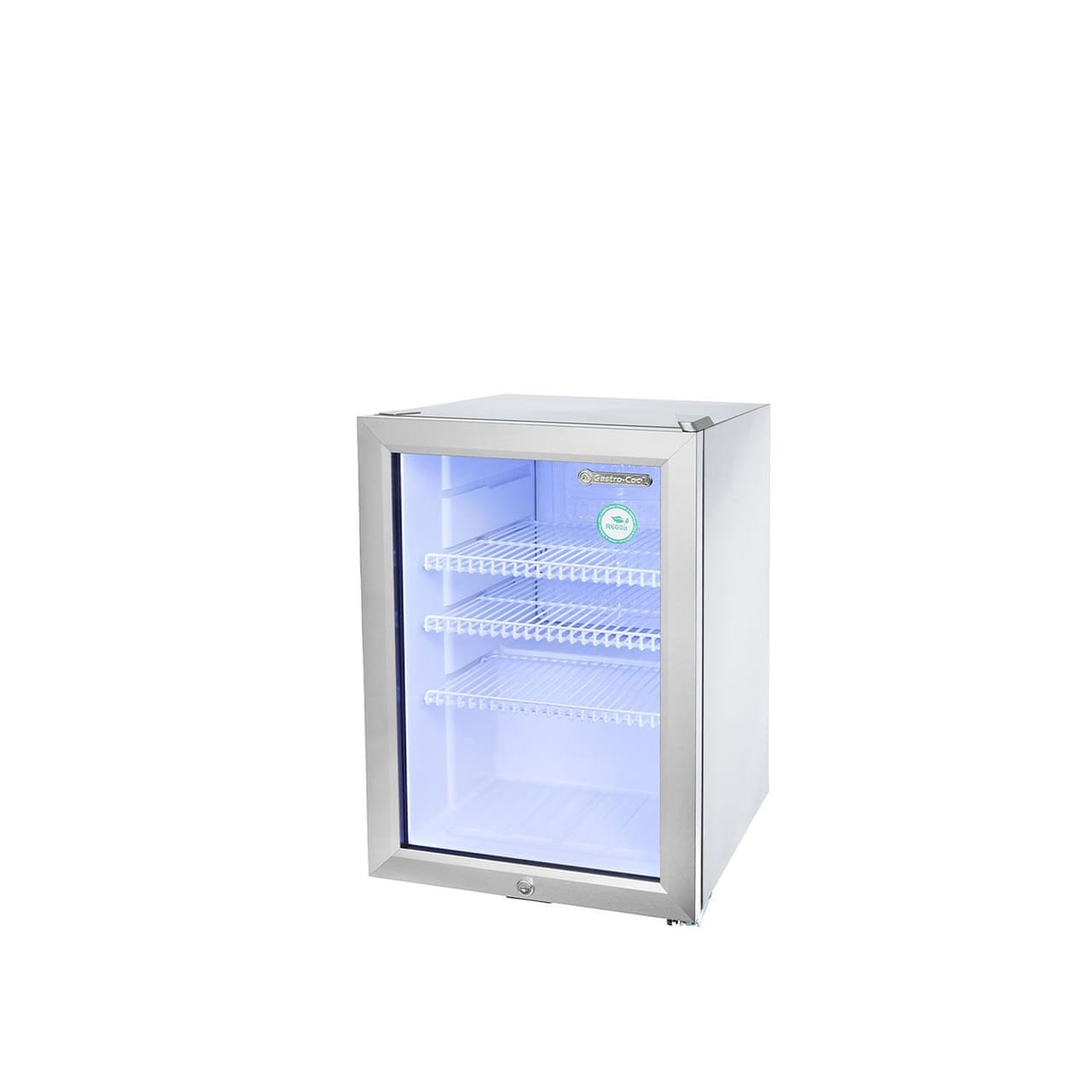 GASTRO-COOL | Minibar-Kühlschrank - 430mm - 62 Liter - mit 1 Glastür - Silber