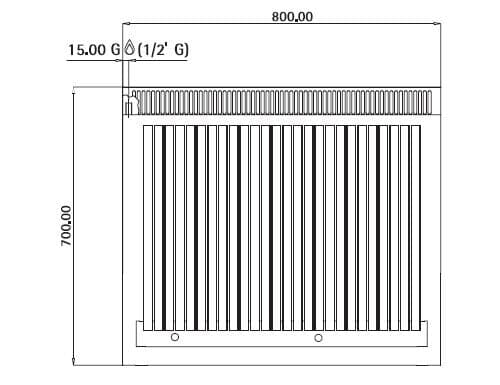 Gas Lavasteingrill - 14 kW - Grillrost neigbar - inkl. Unterbau mit 2 Türen