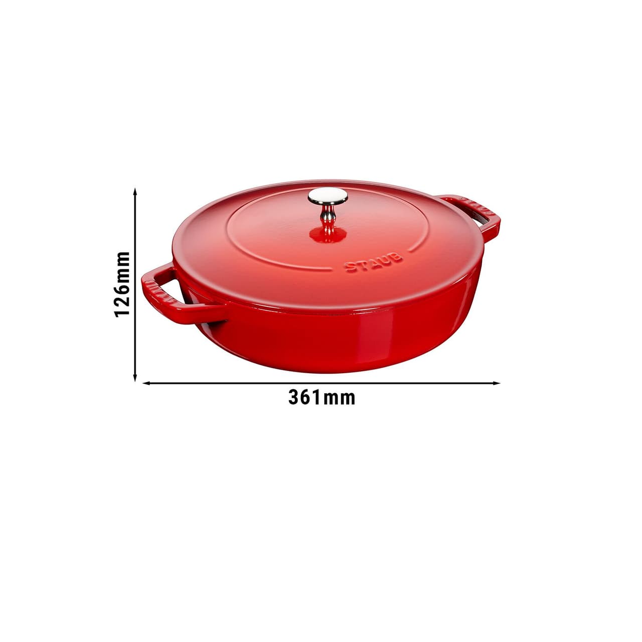 STAUB | BRAISERS - Bräter mit Chistera Drop-Structure - 280mm - Gusseisen - Kirsch-Rot