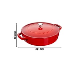 STAUB | BRAISERS - Bräter mit Chistera Drop-Structure - 280mm - Gusseisen - Kirsch-Rot