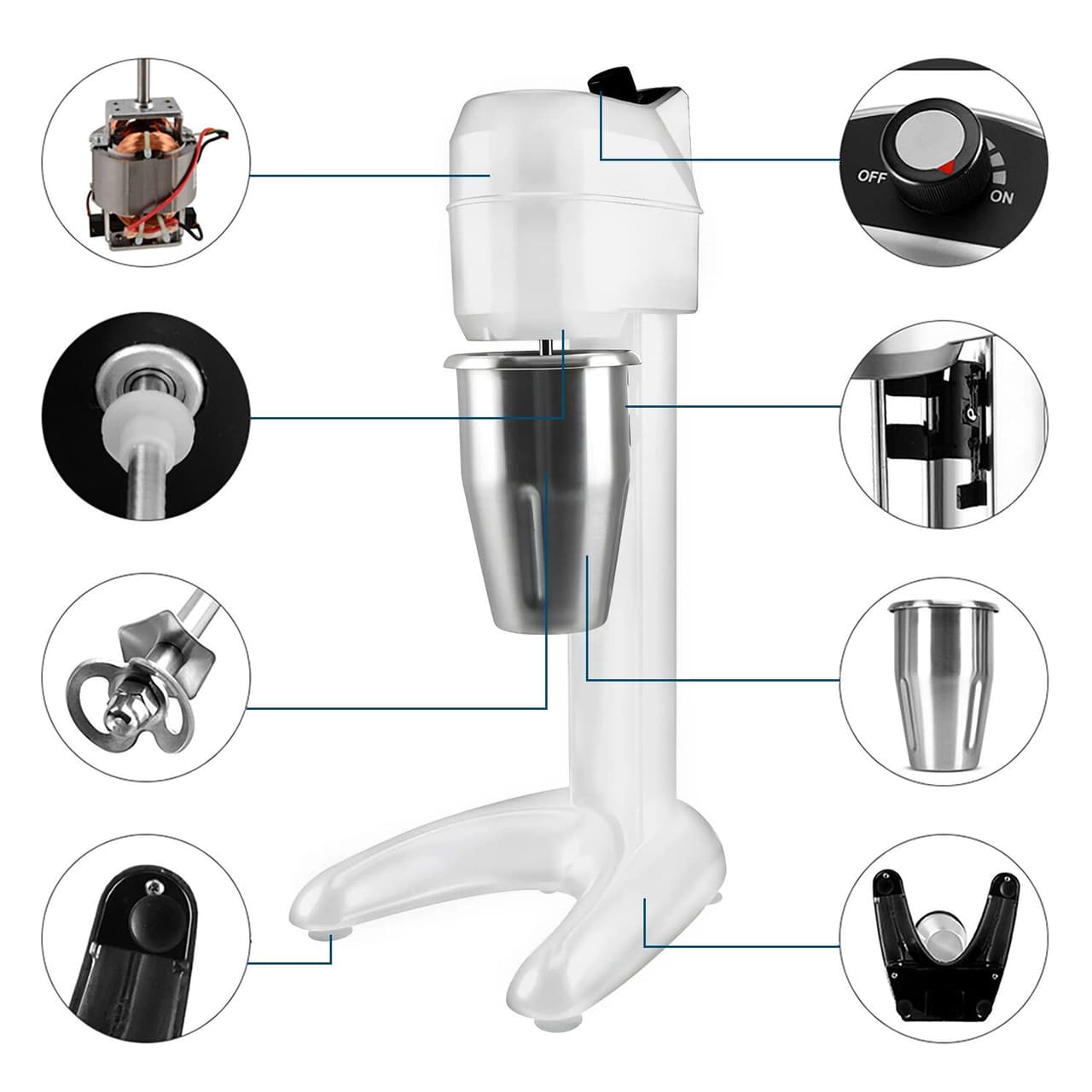 Spindelmixer ECO - mit 1 Rührwerk - 1000ml - 300 Watt - Weiß