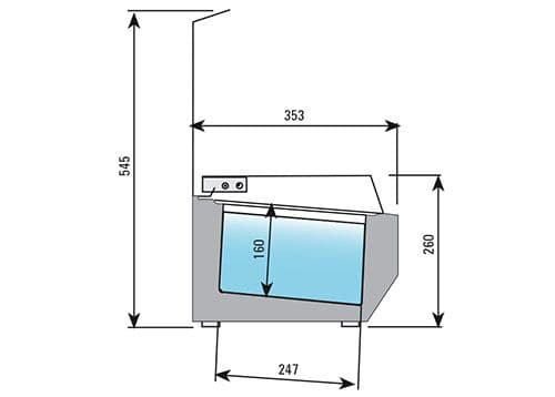 Kühlaufsatzvitrine Premium PLUS - 2300x353mm - 11x GN 1/4