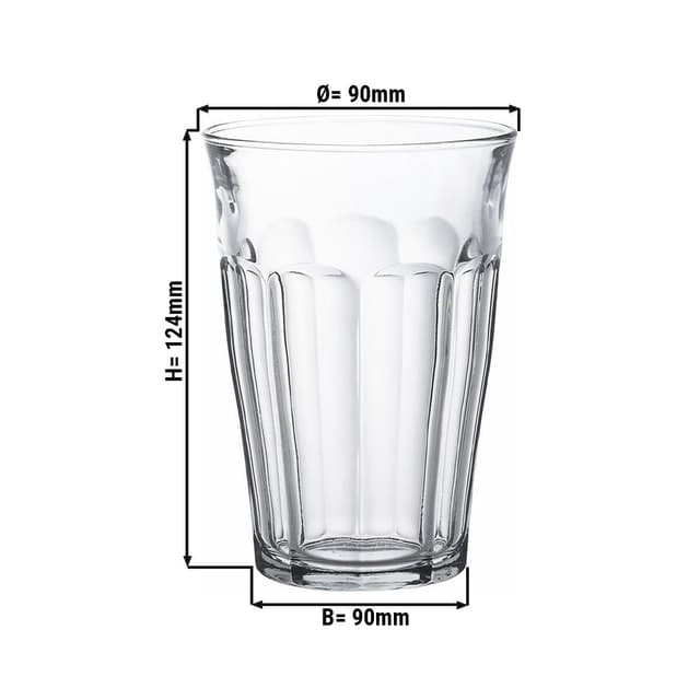 (6 Stück) Duralex Longdrinkglas - PICARDIE - 360 ml - Transparent