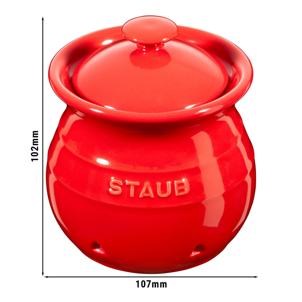 STAUB | CERAMIQUE - Knoblauchbehälter - 0,5 Liter - Keramik - Kirsch-Rot