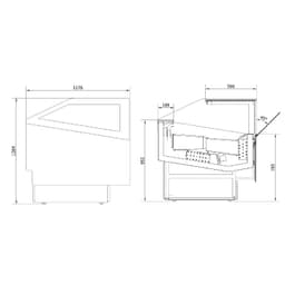 Eistheke ADAM - 1200mm - Umluft - für 12x 5 Liter oder 8x 7 Liter Eisbehälter - Weiß