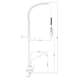 Einloch Geschirrbrause 2000 - mit Mischbatterie, Schwenkhahn & 2 Mischventilen