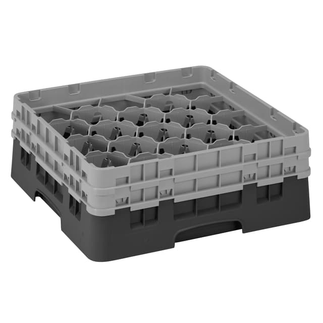 CAMBRO | CAMRACK® - Gläserspülkorb 1/1 - 20 Fächer - mit 2 Extender - 500x500mm - Schwarz