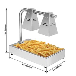 Speisenwärmer PREMIUM GN 1/1*65mm - mit 2 Wärmelampen
