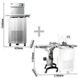 Schokoladen-Temperiergerät - mit Auslaufhahn - Chocotemper - inkl. Ablagefläche mit Glasurzone