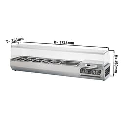 Kühlaufsatzvitrine Premium PLUS - 1733x353mm - 7x GN 1/4