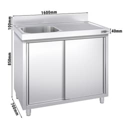 Spülschrank PREMIUM - 1600x700mm - mit 1 Becken links