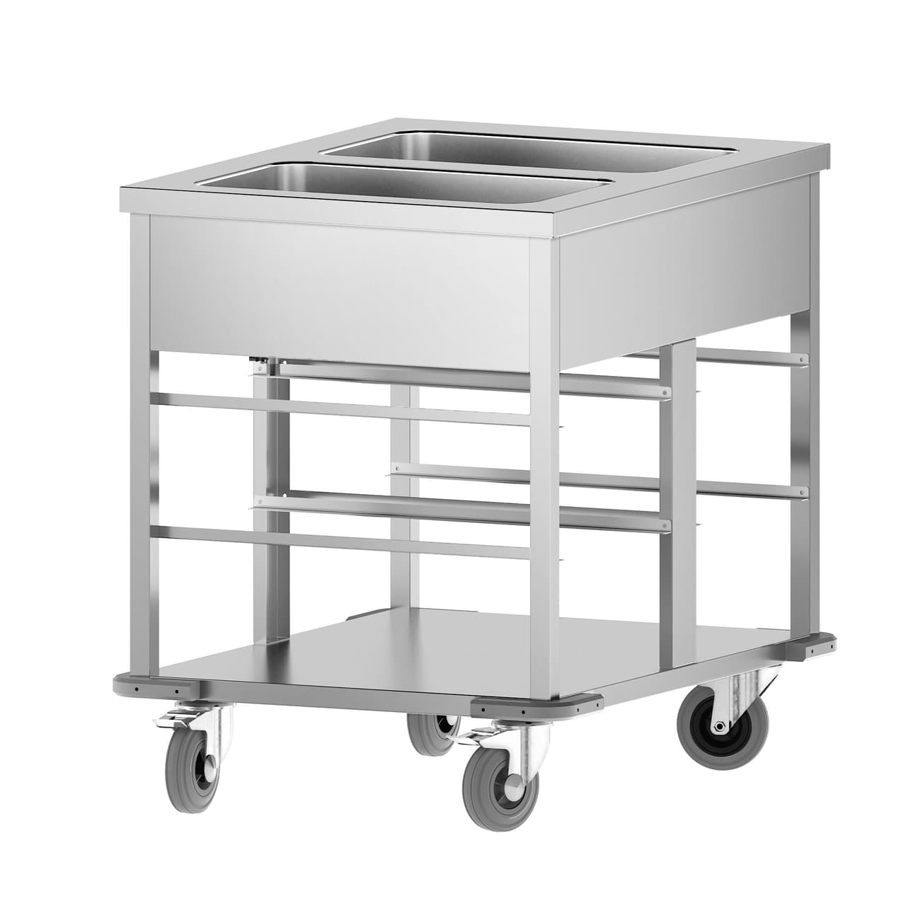 Bain-Marie Thermowagen - 2 x GN 1/1 - Beckentemperatur getrennt regelbar 