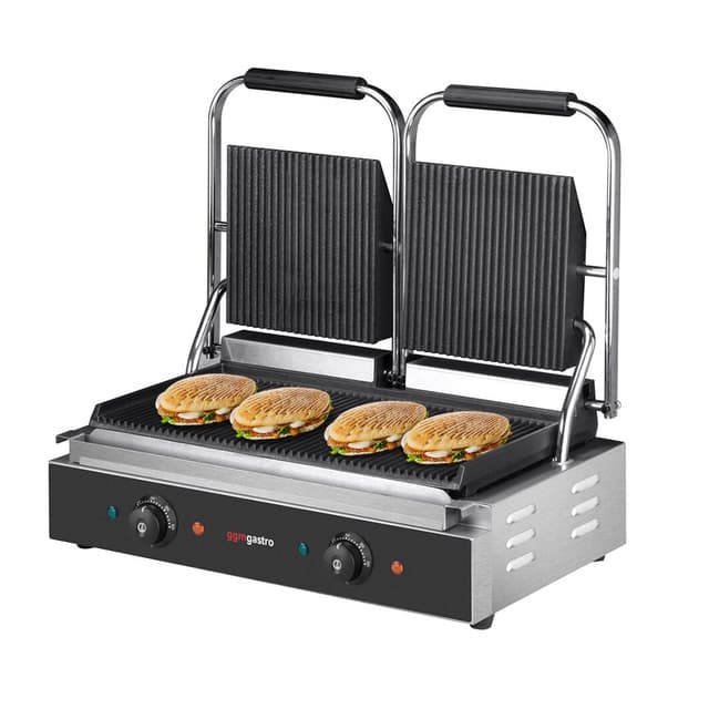 Kontaktgrill - 3,6 kW - oben & unten Gerillt - Grillfläche: 485x235mm