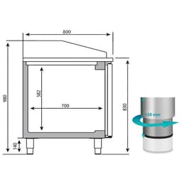 Pizzakühltisch Premium PLUS - 1783x800mm - mit 2 Türen