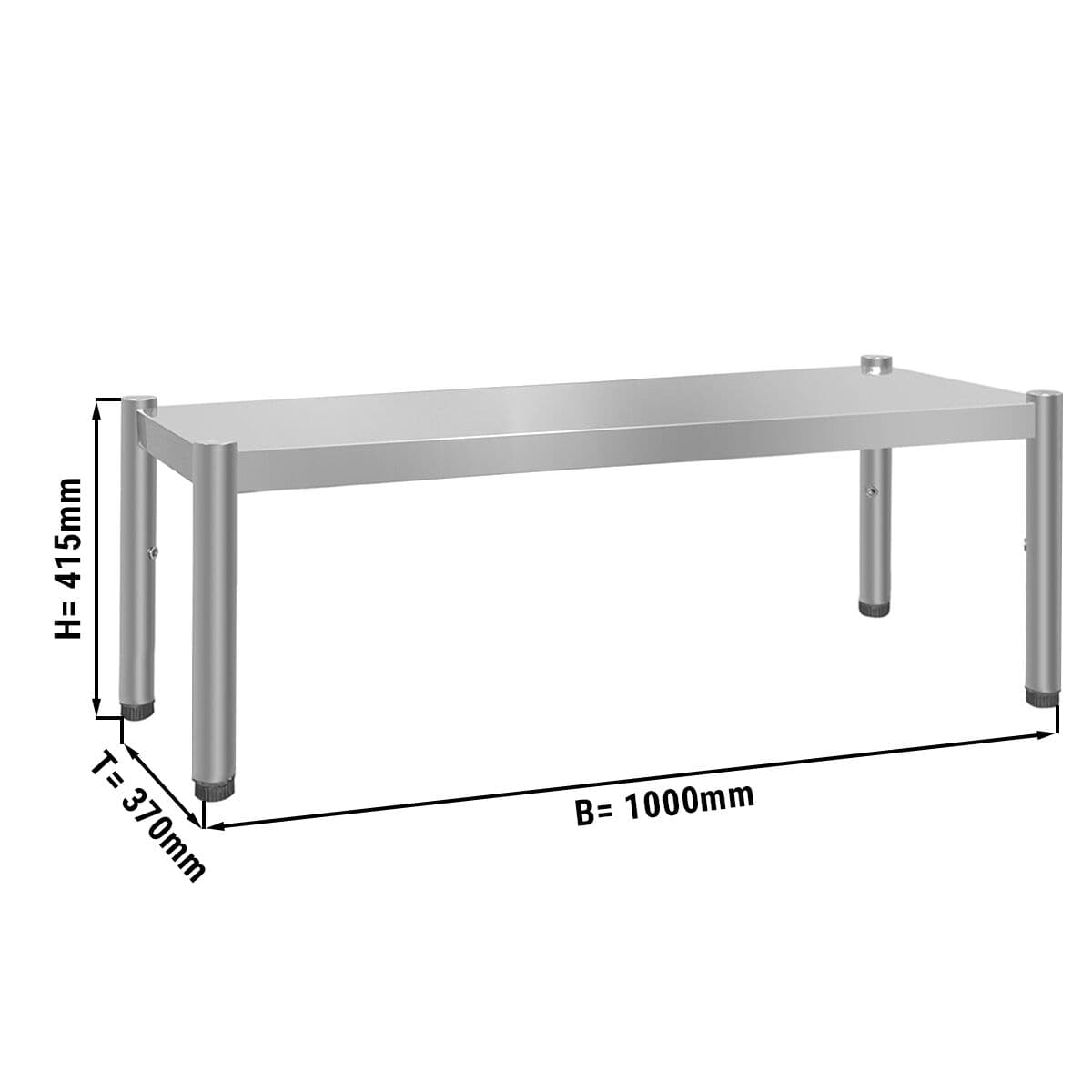 Aufsatzbord PREMIUM - 1000x370mm - mit 1 Etage - Höhe: 415mm