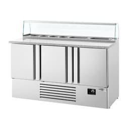 Saladette Premium PLUS - 1460mm - 3 Türen - mit Glasaufsatz für 8x GN 1/6