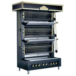 UBERT | Flammenwandgrill - 30kW - mit 4 Spießen für bis zu 32 Hähnchen