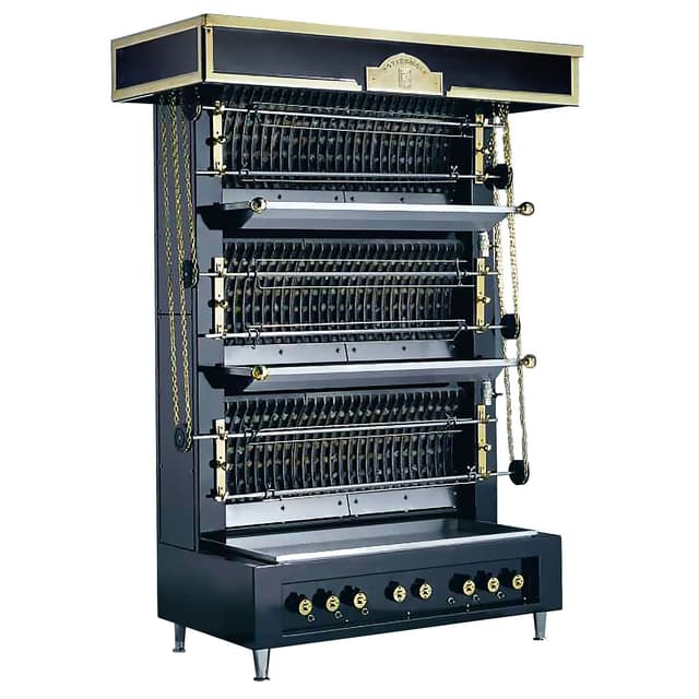 UBERT | Flammenwandgrill - 20kW - mit 4 Spießen für bis zu 20 Hähnchen