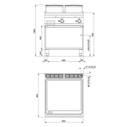 Gas Bratplatte - 14 kW - Glatt