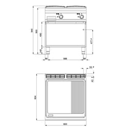 Elektro Bratplatte - 13,2 kW - Glatt & Gerillt