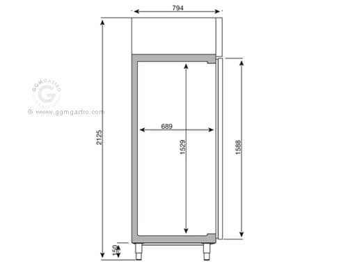 Tiefkühlschrank Edelstahl Premium PLUS - GN 2/1 - 1240 Liter - mit 2 Glastüren