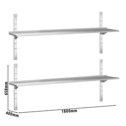 Wandborde PREMIUM - 1800x400mm - mit 2 Etagen