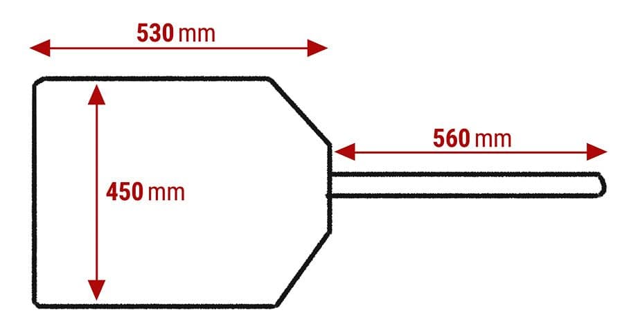 Pizzaschaufel aus Holz - 530 x 450 mm