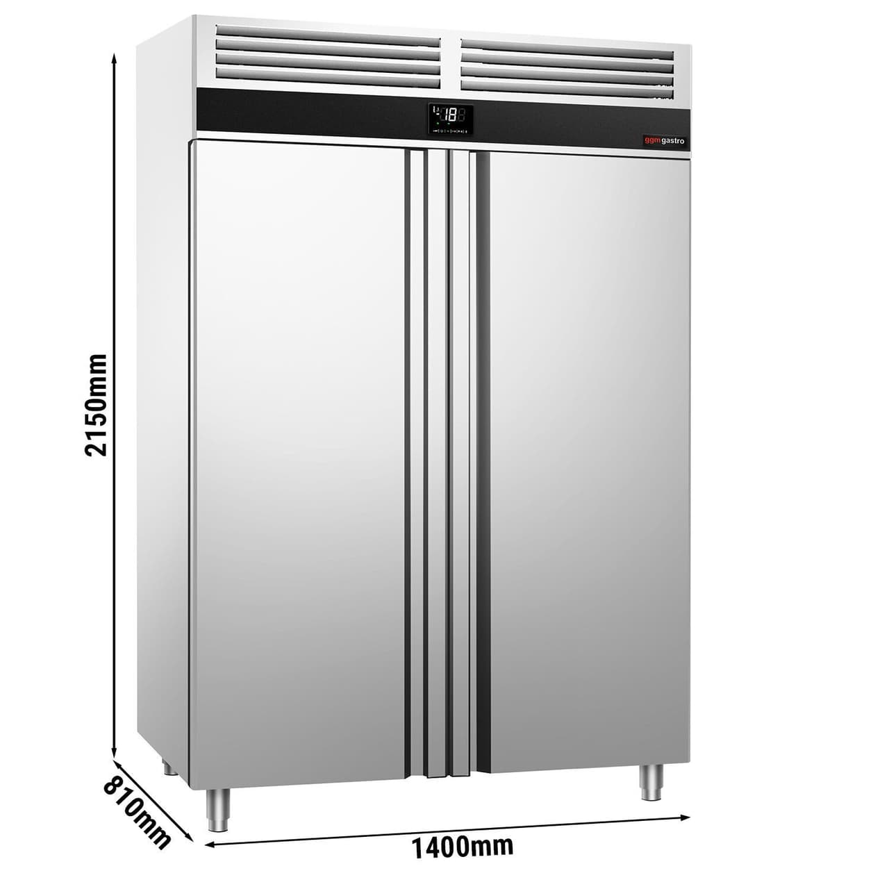 Tiefkühlschrank Edelstahl PREMIUM - GN 2/1 - 1400 Liter - mit 2 Türen