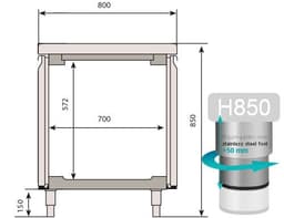 Bäckereikühltisch Premium PLUS - 1618x800mm - mit Durchreiche & Granitarbeitsplatte