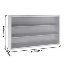 Edelstahl Wandhängeschrank ECO - 1400x400mm - ohne Schiebetür 1000mm hoch