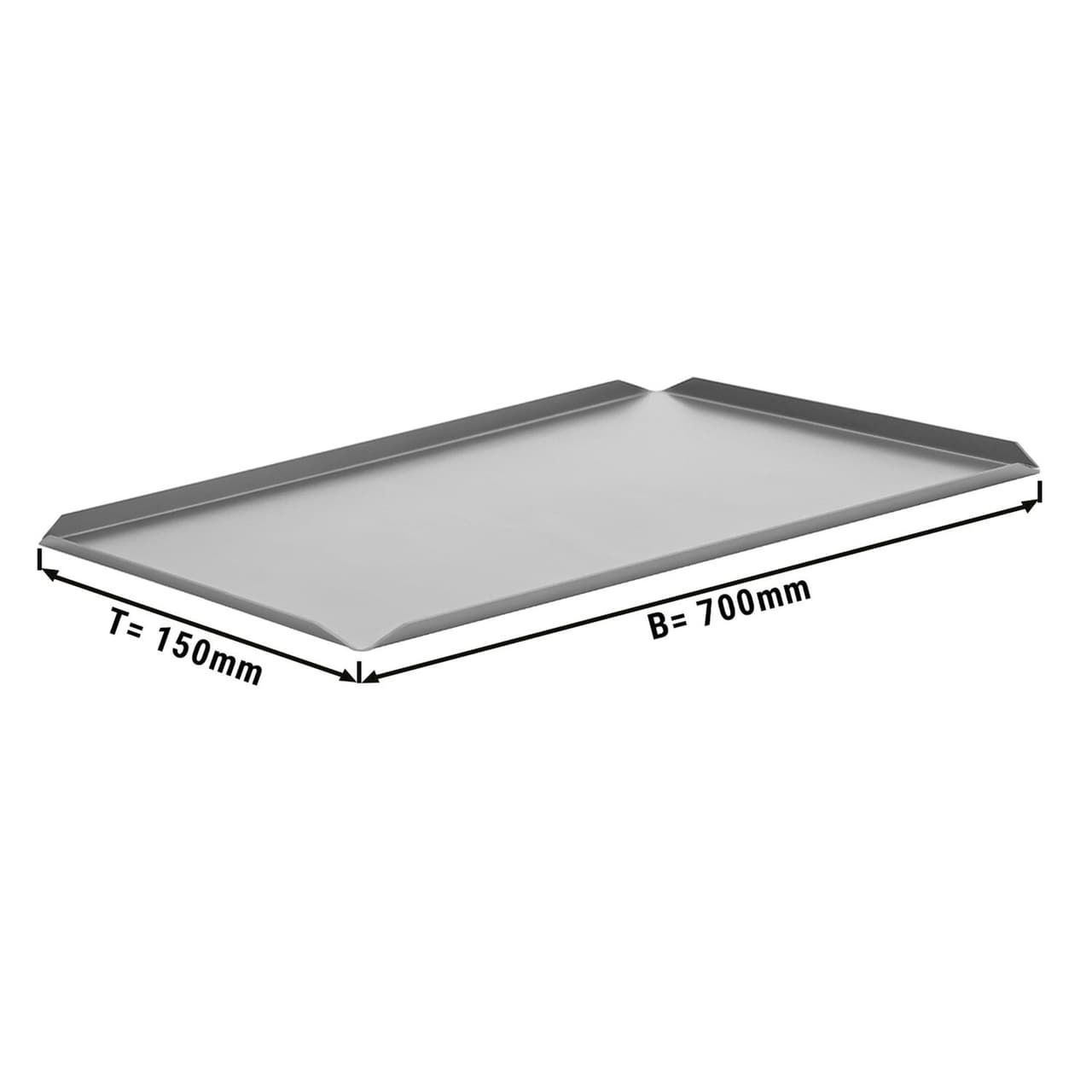 (5 Stück) Konditorei- & Präsentationsplatte aus Aluminium - 700x150x10mm - Silber