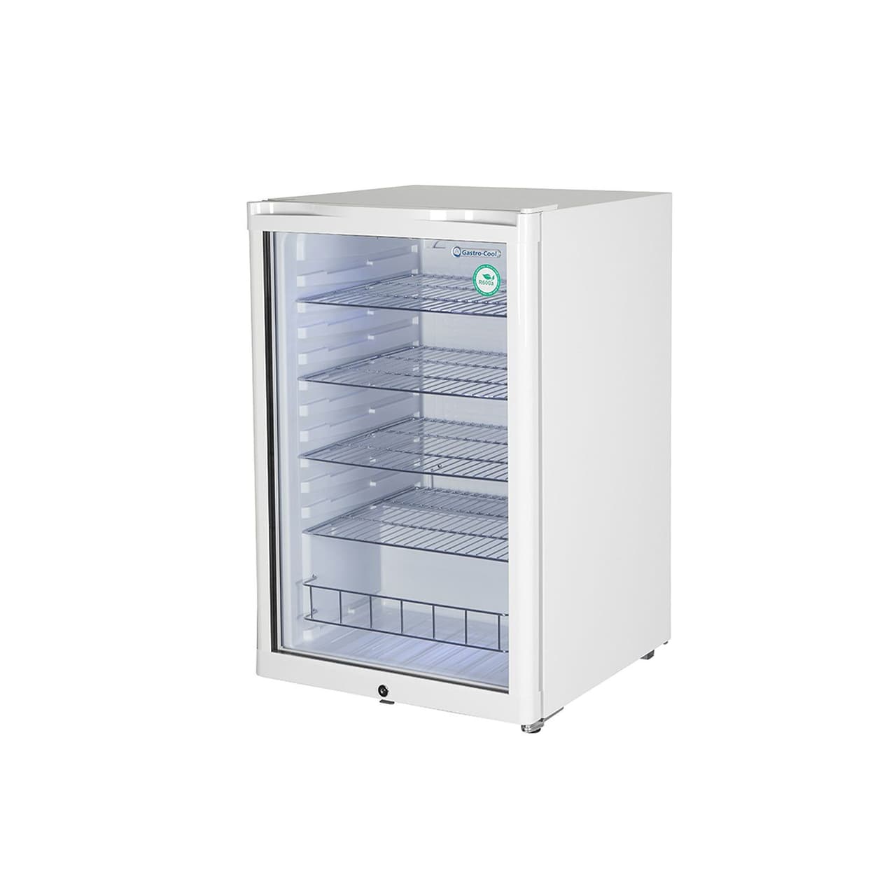 GASTRO-COOL | Barkühlschrank - 540mm - 130 Liter - mit 1 Glasflügeltür - Weiß