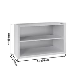 Edelstahl Wandhängeschrank ECO - 800x400mm - ohne Flügeltür - 650mm hoch