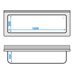 Topfspülschrank - 1800x700mm - mit 1 Becken