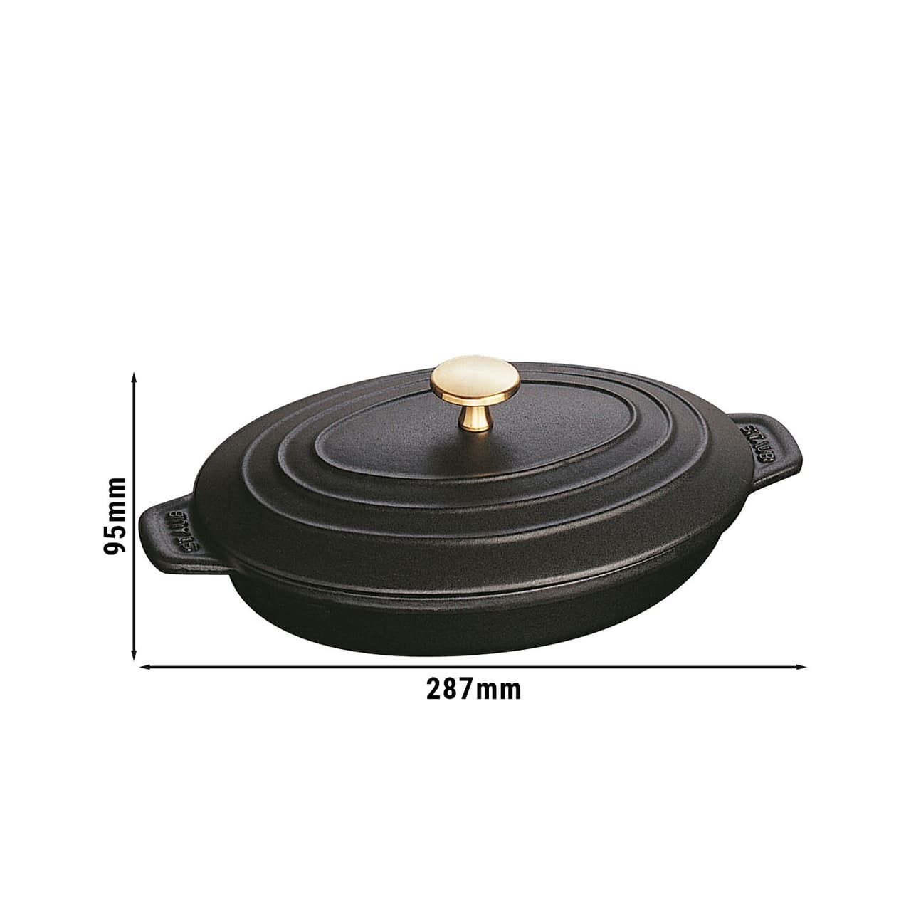 STAUB | SPECIALITIES - Ofenform mit Deckel - oval - 230mm - Gusseisen - Schwarz