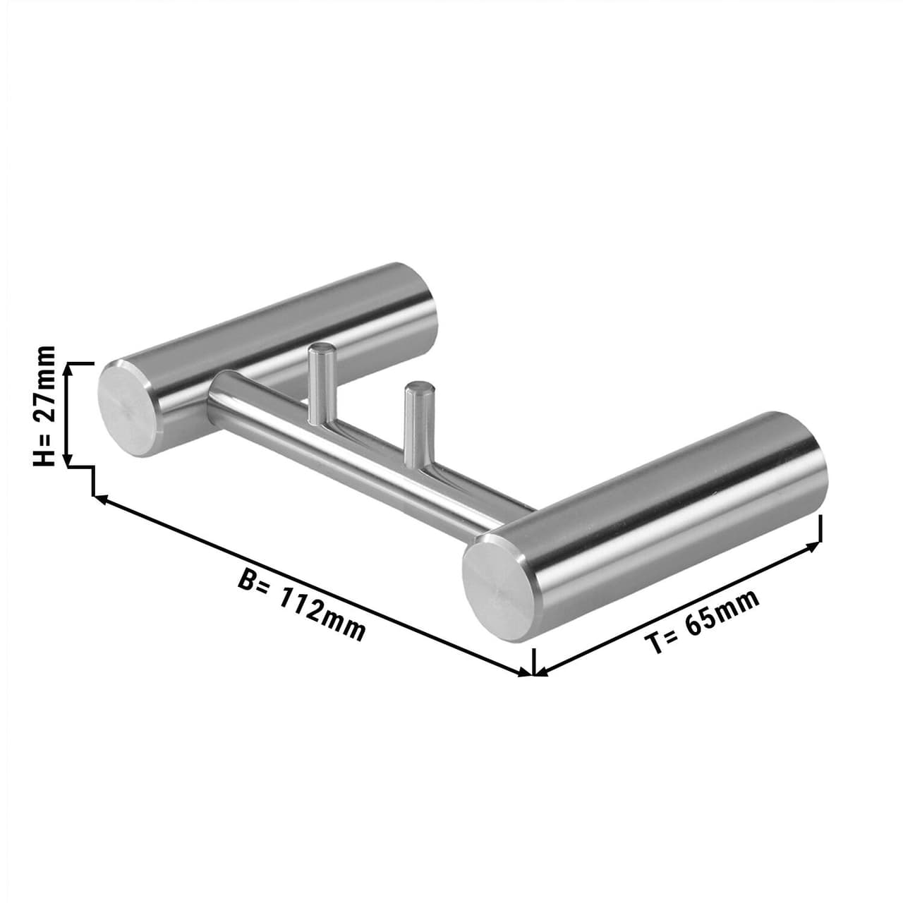 AIR-WOLF | Hakenleiste mit 2 Haken - Edelstahl