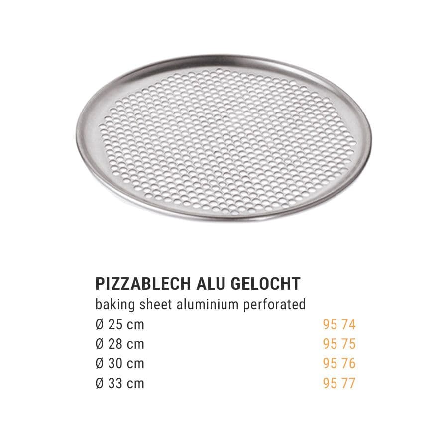 Pizzascheibe aus Aluminium - gelocht - Ø 25 cm