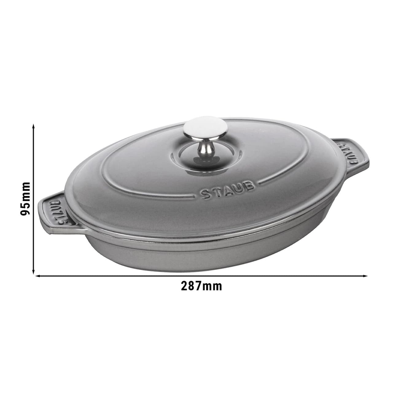 STAUB | SPECIALITIES - Ofenform mit Deckel - oval - 230mm - Gusseisen - Graphit-Grau