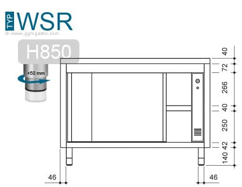 Wärmeschrank PREMIUM - 1000x700mm