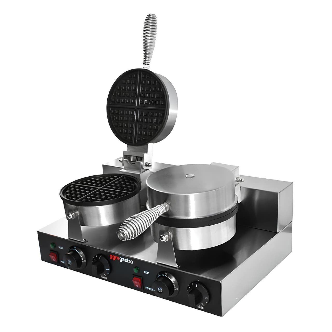 Waffeleisen - Doppelt - 2,6kW - Form: Rund - Ø 180mm